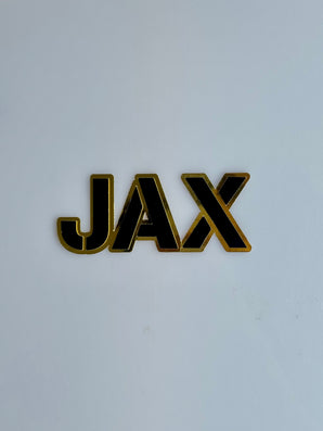 Gold and Black Name Cutout