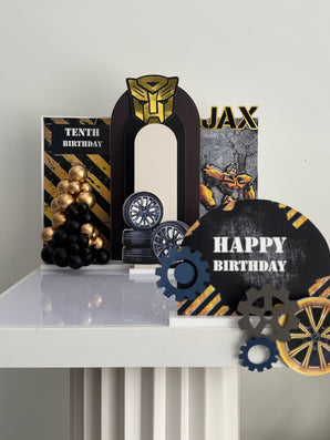 Gold and Black Name Cutout