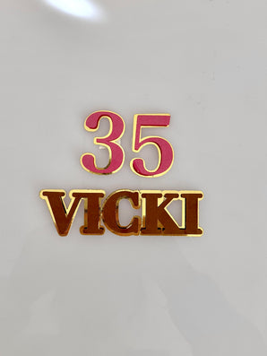 Gold Brown and Pink Name Cutouts