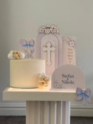 Blue and White Christening Starter Bundle