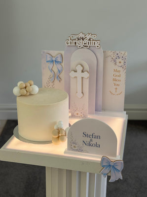 Blue and White Christening Starter Bundle