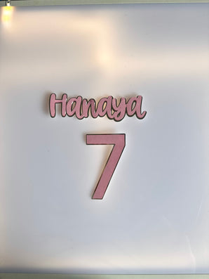 Pink and Silver Name Cutouts