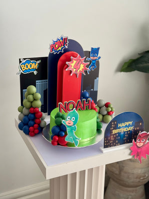 Silver and Red Name Cutout